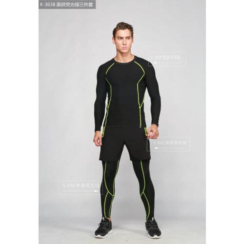 2017 18 thermal Running tights men underwear sets compression underwear men fitness clothing