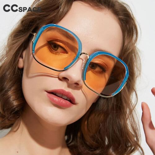 47056 Half Frame Hollow Square Sunglasses Men Women Fashion Shades UV400 Vintage Glasses