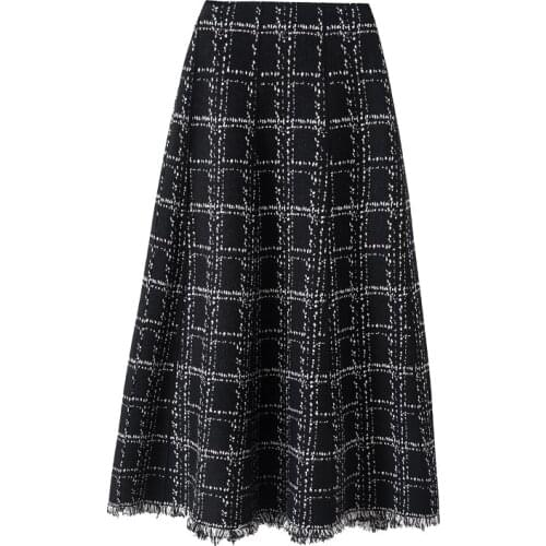 4Xl Black Plaid Umbrella Long Female Plus Large Size Oversized High-Waisted WomenS Skirts Clothes 2021 Spring Autumn A6597