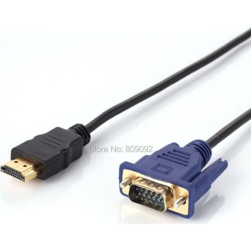 6ft 1.8m 1080P HDMI to VGA Male Converter Adapter PC TV HDTV Cable Golden Plate