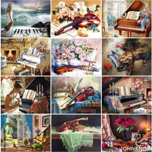 Diamond Painting Music Violin 5D Diy Diamond Embroidery Full Round& Square Drill Diamond Mosaic Cross Stitch Home Decor