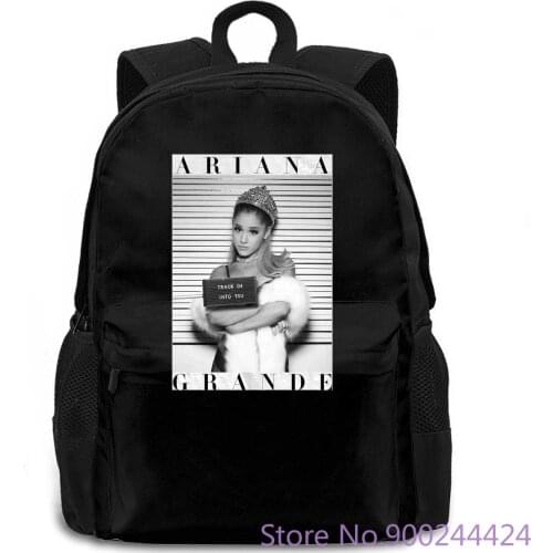 Ariana Grande 'Mug Shot' (White) s Fitted - NEW & OFFICIAL! Hight women men backpack laptop travel school adult