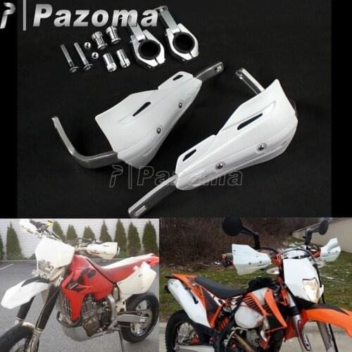 White Motocross 1-1/8" Dirt Bike Brush Bar 28mm Hand Guards Supermoto Handguard For Yamaha Suzuki Honda EXC XCF SX CR CRF WR DRZ