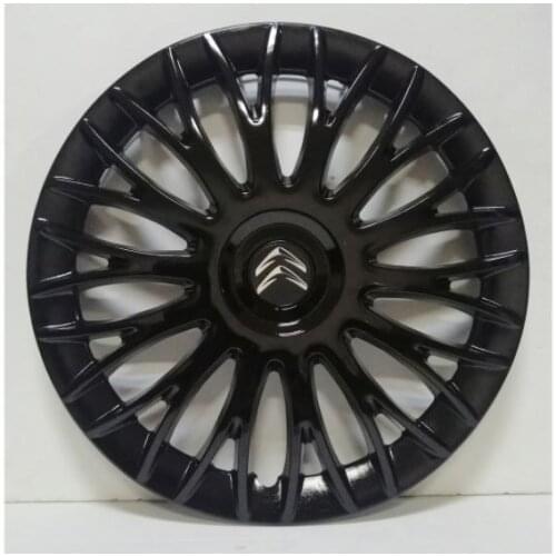 Car Wheel Rim Cover R15 inch For Citroen Piano Bright Glossy Black Flexible Plastic Caps 4pcs/set With Emblem