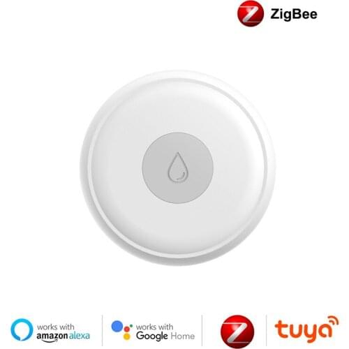 Zigbee Water Leak Sensor,Tuya Smart Water Leakage Alarm Detector,APP Notification Alerts Overflow Security Alarm System