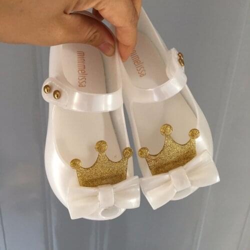 New Mini Melissa Camellia Chhildrens Jelly shoes girls' fish mouth PVC flat shoes Baby Girl Summer Spring Autumn sandal SH19087