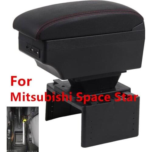 For Mitsubishi Space Star armrest box USB Charging heighten Double layer