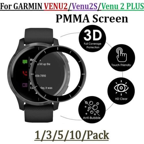For Garmin VENU2/Venu2s Watch Screen Protector PMMA Protective Case for Garmin Vivoactive4s Film Tempered Glass 2.5D 9H HD Clear