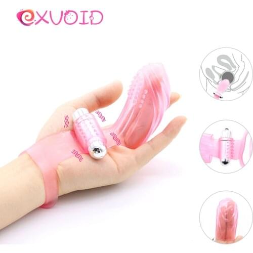 EXVOID Finger Vibrator Clitoris Stimulator Sex Shop Bullet Vibrator Sex Toys for Women Nipple G-Spot Massager Finger Sleeve