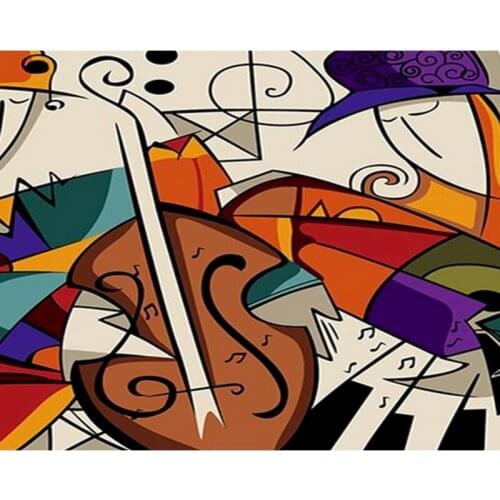 GATYZTORY 60x75cm Music Dream Frame DIY Painting By Numbers Landscape HandPainted Oil Painting Canvas Colouring Home Decor