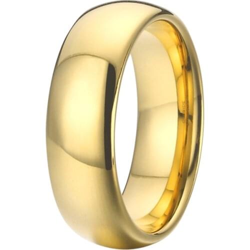 Genuine Golden womens Finger Jewelry mens Tungsten carbide Ring full size 5 to 15 Marriage Alliance Wedding Rings for couple