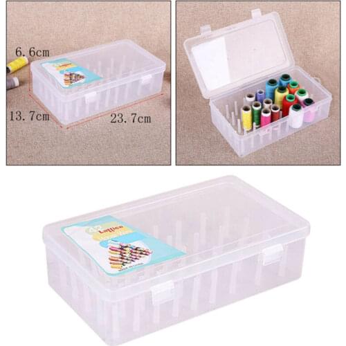 Sewing Spool Storage Box Transparent Plastic Bobbin Box Sewing Bobbins Threads Storage Sorting Case Organizer Sewing Tools