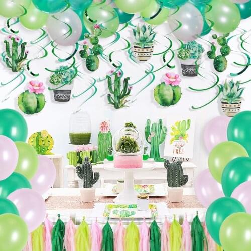 Summer Cactus Theme Party Birthday Childrens Day Bar Mitzvah Party Decoration Summer Pool Party Decoration