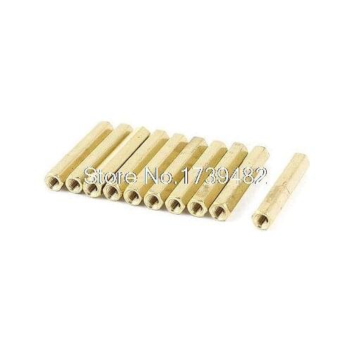 M3 x 29mm Female/Female Thread Brass Hex Standoff PCB Pillar Spacer 10pcs