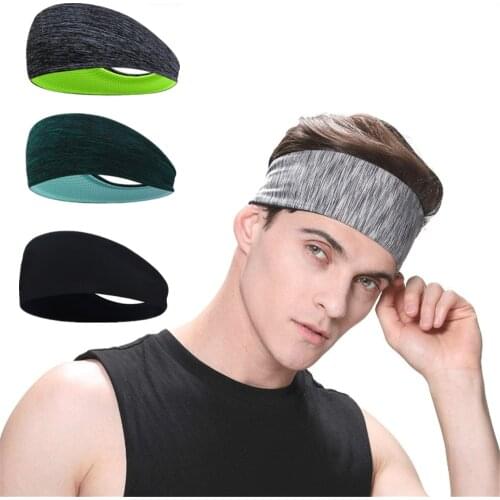 Unisex Solid Color Sweatband Sport Yoga Headband Hair Elastic Bands for Men Women Stretch Outdoor Fitness Head Bands Hairband