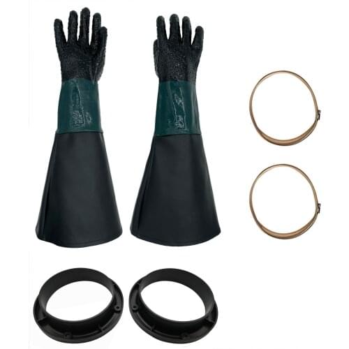 HOLDWIN Sandblasting Gloves Sand Blaster parts Blasting Gloves with O rings for Sandblast Cabinet Sandblasting Gloves 23.6"