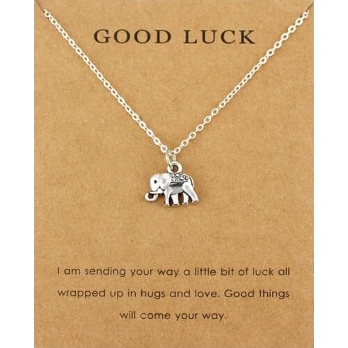 Elephants Good Luck Pendants Necklaces Horseshoe Horse Hoof Crown Monkey Charms Women Men Unisex Fashion Jewelry Friendship Gift