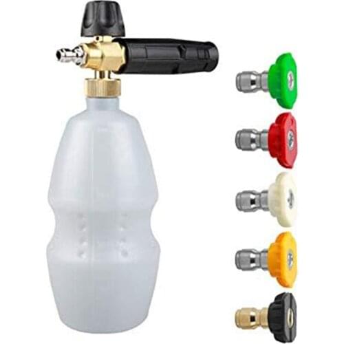 Car Wash Pressure Washer Adjustable 1/4Inch Quick Connect Foam Cannon Snow Foam Lance High Pressure Washer Foam Cannon