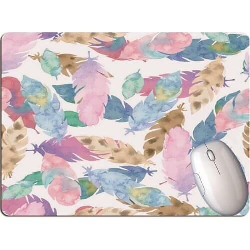 Geometric Feather Mouse Pad Student Computer Mouse Non-slip Notebook Pad Office Keyboard Protection Pad Table Mat
