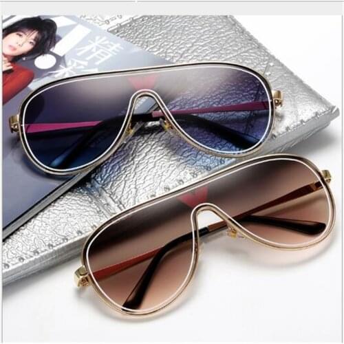 KAPELUS Sunglasses on metal frames One-piece big face sunglasses New casual sunglasses uv400