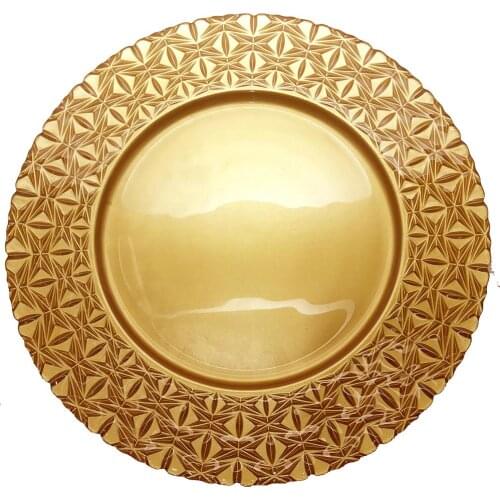 Glass Great Design Charger Plate For Family Party Wedding Gift Gold Fancy Event Decoration Dinner Plates