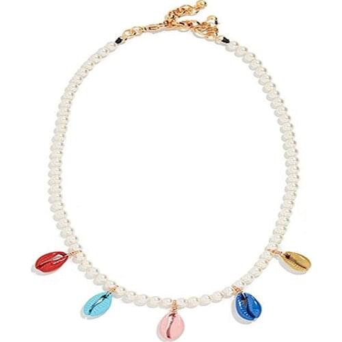 Vintage Classic High Quality Mujer Naszyjnik Natural Shell Collier Red Coral Ladies Necklace Boho Trendy Accessories Collar