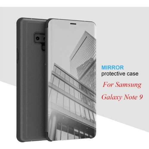 Note9 Mirror Flip Case For Samsung Galaxy Note 9 Luxury Clear View PU Leather Cover For Samsung Note 9 Case for Galaxy Note9