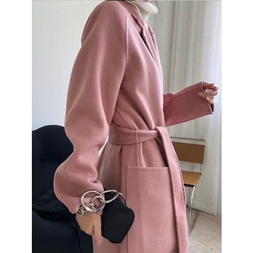 Classic Coat Double-Faced Cashmere Coat Woolen Coat Female Cashmere Coat Winter Coat Women Double Breasted Coat Outerwear Lady
