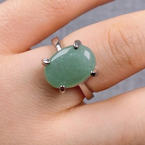 Unique Natural Green Aventurine Finger Rings For Women Anniversary Gifts Jewelry Fashion Ring Sets 20Pcs/lot
