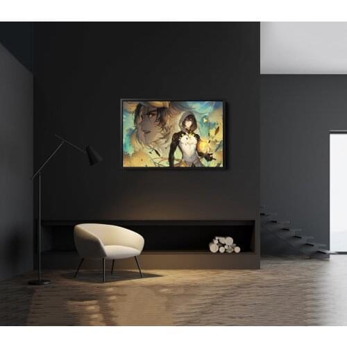 Zhongli Power Genshin Impact Video Games Canvas Poster Home Wall Painting Decoration (No Frame)