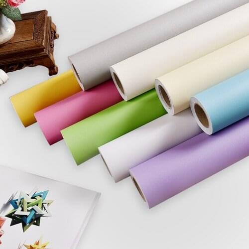 0.4x2M PVC Self-Adhesive Thick Wallpaper Bedroom Room Decor Desktop Furniture Wardrobe Refurbished Matte Pure Color Wall Sticker