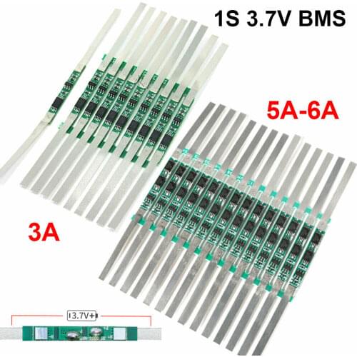10PCS 1S 3A/5-6A BMS PCB Protection Board For 3.7V 18650 Li-Ion Lithium Battery