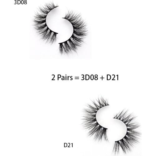 2 Pairs Eyelashes Hand made Mink Eyelashes Cruelty Free False Eyelashes Crisscross 3D Mink Lashes Cilios Posticos for Makeup