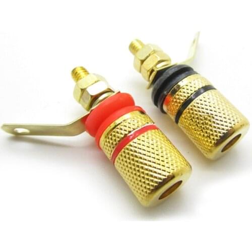 2pcs 4mm gold-plated amplifier connector female plug jack horn HIFI audio socket anti-corrosive