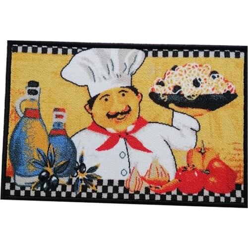 2pcs/set Absorbent Chef Kitchen Area Rug Rubber Backing Floor Carpet 40x60cm
