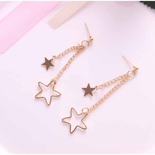 2020New Accessories Simple Pentagram Earrings Wild Earrings Girls Jewelry Bohemian Earrings