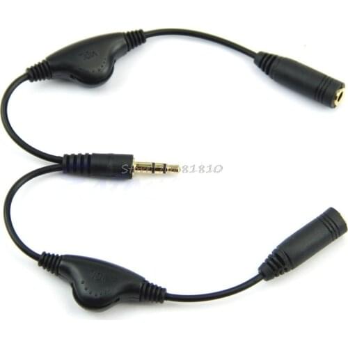 3.5mm Headphone Stereo Audio Y Splitter Cable Cord With Separate Volume Controls