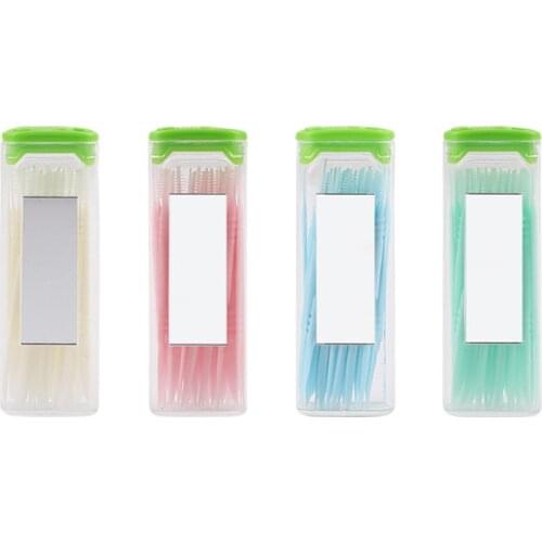30PCS Double-headed Dental Brush Teeth Sticks Floss Pick Toothpick Tooth Clean Oral Care Interdental Brush Food Grade PP