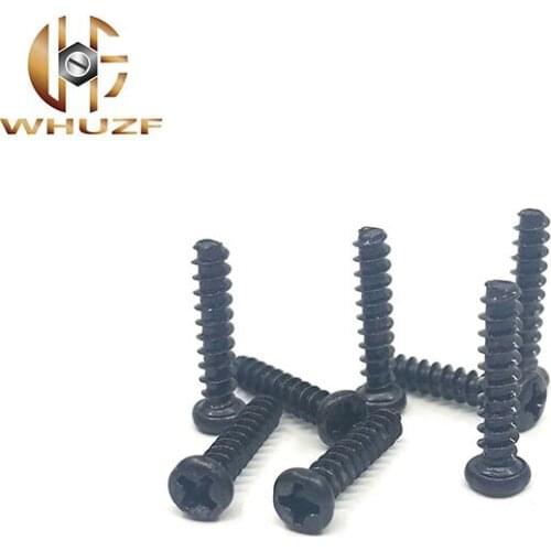 500PCS M3*4/5/6/8/10/12/16 Black Nickel Plated Carbon Steel Philips Cross Pan Round Head Flat Tail Self Tapping PB Micro Screw