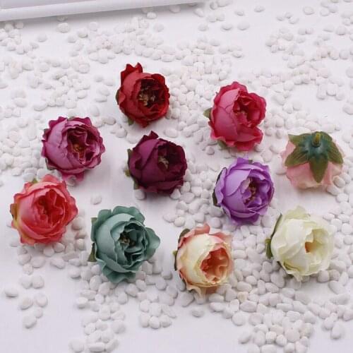 6Pcs Vintage Ins Artificial Rose Bud Small Rose Flower Head flores for wedding decoration DIY Bride Wreath Crafts Fake Flowers