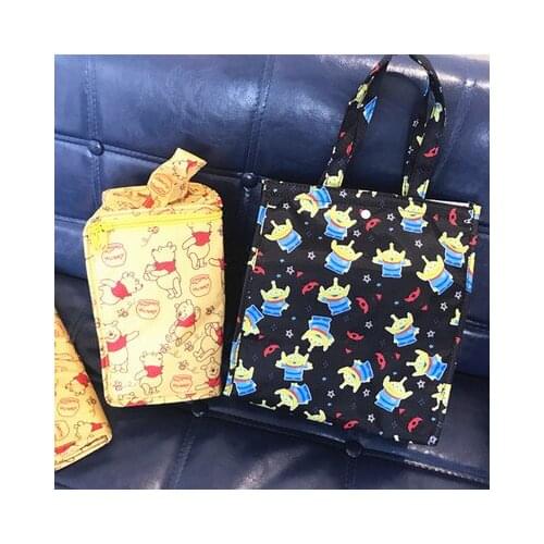 Disney Pooh Aliens Anpanman Anime Figures Cartoon Product Cosplay Accessories Storage Lunch Bag Unisex Gift