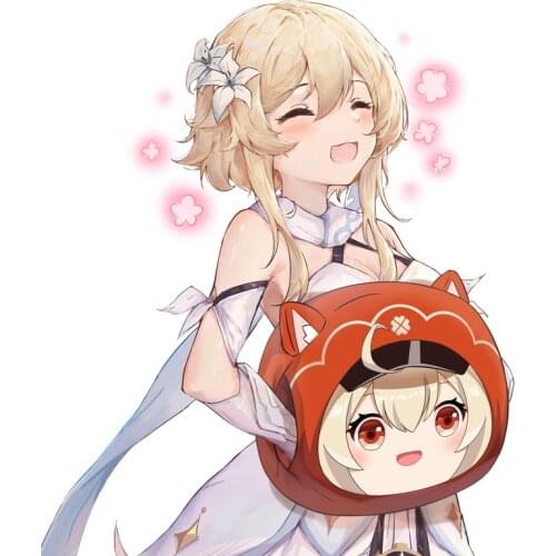 Anime Plush Pillow Game Genshin Impact Cosplay Props Project Paimon Klee Adult Warm Gloves Cute Cartoon Character Toys for Kids