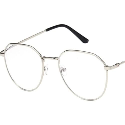 Anti Blue Light Eyeglasses Frame Men Women Metal Design Polygon Glasses Classic Gold Silver Spectacle Frames Male Female