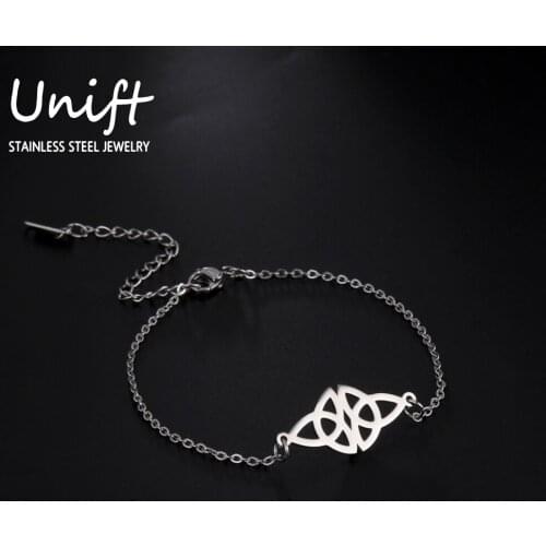 Unift Stainless Steel Celtic Knot Bracelet & Bangles for Women Christian Faith Irish Fashion Jewelry Birthday Gift for Friend