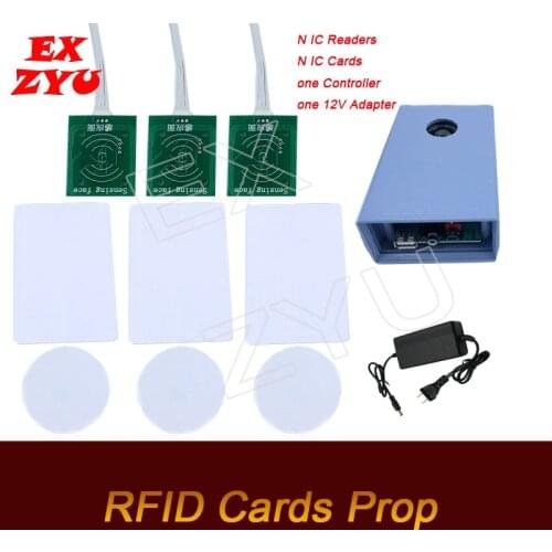 RFID Card Prop real life escape room game place ID card with right sequence to escape the chamber room