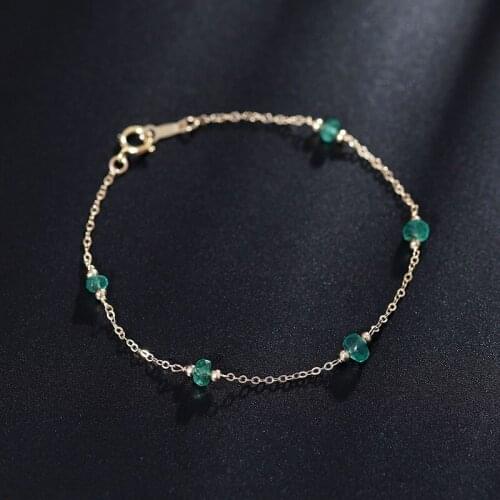 DMBS297 14k Gold Injection Emerald Bracelet Gypsophila Bracelet Natural Gift