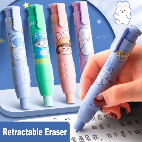 Deli 71098 Correction Supplies Pencil Rubber Retractable Press Eraser School Stationery Erasers for Kids