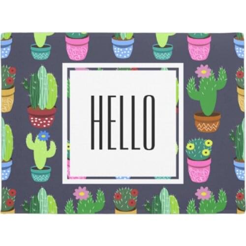 Cartoon Cactus Pattern Doormat Home Decoration Entry Non-slip Door Mat Rubber Washable Floor
