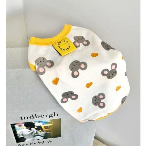 Sweet Pet Dog Vest Tshirt Summer Dog Cooling Clothes Kawaii Korea Style Pomeranian Chihuahua Shirts Cartoon Dogs Pets Costumes