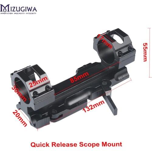MIZUGIWA Hunting Rifle Scope Mount 30mm Quick Release Cantilever Picatinny Weaver 20mm Rail AR15 AK47 M4 Hunting Accessories